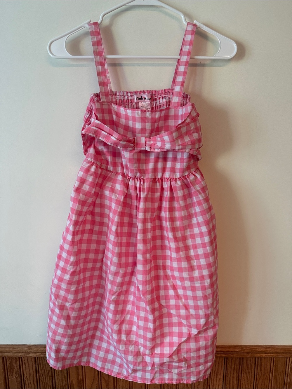 Pink Gingham Bow Sundress for Girls -